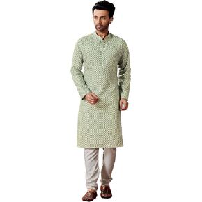 Elina fashion Ethnic Men's Cotton Printed Kurta Pajama Set || Casual Party Kurta Indian TraditionalWear for Men