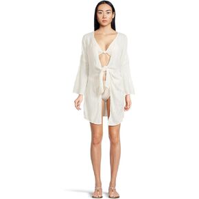 BECCA womens Tie Front Tunic, Casual, Beach Cover Ups for Women