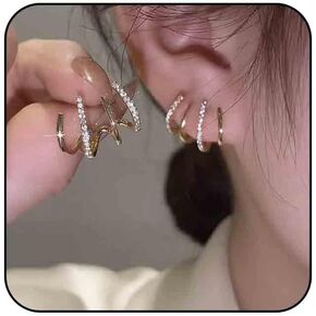 Boho Cz Claw Earrings Gold Crystal Claw Studs Earrings Sparkle Needle Claw Earrings Luxury Huggie Illusion Earrings Jewelry