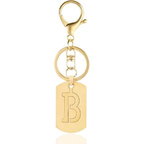 A-Z Stainless Steel Letter Keychain - Alphabet Initial Key Ring for Men Women, Purse or Car Charm
