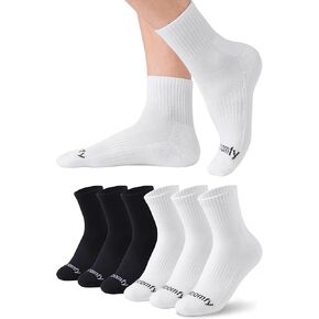 Women’s Cotton Ankle Socks with Comfy Cushioned Bottom and Arch Compression, Running, Sports, Works (6 Pairs)