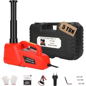 Rogtz Electric Hydraulic Car Jack Kit 5ton 12V ، Lift Ultra-Portable Auto Car مع 6.1-17.7 بوصة لإصلاح سيارات الدفع الرباعي/سيدان/شاحن