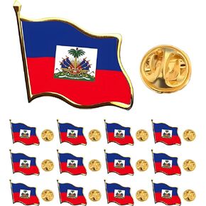 6/12/25/50/100 pieces small Republic of Haiti Flag lapel pins for men suit Haitian flag lapel pin badge bulk