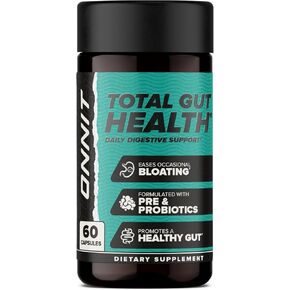 ONNIT Total Gut Health Daily Digestive Support, Complete Digestion Supplement for Women and Men with 7 Strains of Probiotics, Prebiotics, Enzymes and Betaine HCL, 60 Count in Kuwait