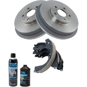 TRQ Rear Brake Shoe & Drum Kit Compatible with 1998-2008 Subaru Forester 1997-2003 Impreza