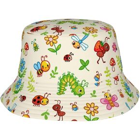 Cute Insects Fisherman Caps Insects Hat Cute Bucket Hats Ladybug Cap Packable Foldable Hat for Outdoor