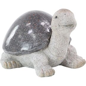 Deco 79 Polystone Turtle Turtle Garden Garden Sculpture Indoor Outdoor Garden تمثال ، نحت في الهواء الطلق 13 "× 12" × 10 "، أبيض