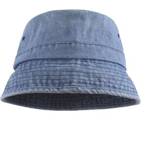 Women Cotton & Denim Bucket Hat Summer UPF 50 Travel Beach Sun Hat Fishing Hat