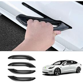 Custom Fit for 4PCS Door Handle Protector 2020-2023 2024 2025 Tesla Model Y/ 2021-2023 Model 3 Handle Cover Wrap Door Sill Protector Covers Accessories Antifreeze Glossy Black