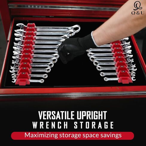 Q&U Wrench Organizer Modular System – 24 PCS Magnetic Wrench Organizer for Tool Box Drawer, Modular Wrench Organizer and Wrench Storage Rack, Heavy Duty Wrench Holder in Saudi Arabia