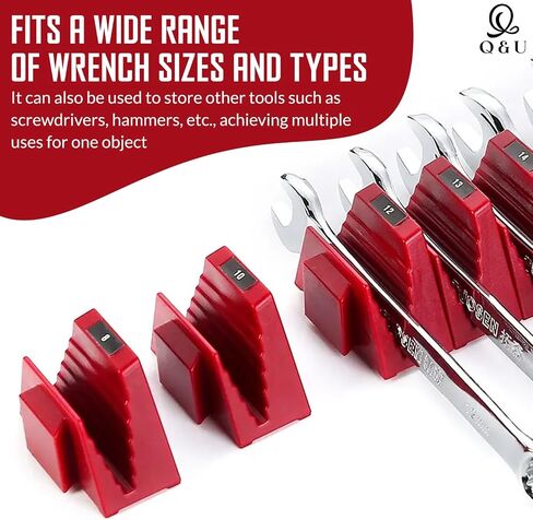 Q&U Wrench Organizer Modular System – 24 PCS Magnetic Wrench Organizer for Tool Box Drawer, Modular Wrench Organizer and Wrench Storage Rack, Heavy Duty Wrench Holder in Saudi Arabia