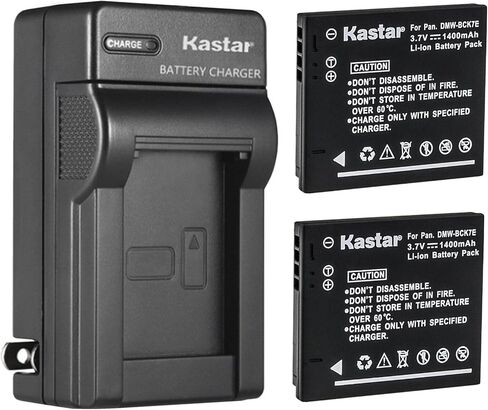 قطعة واحدة من بطارية Kastar وشاحن حائط تيار متردد بديل لباناسونيك لوميكس DMC-SZ5، لوميكس DMC-SZ7، لوميكس DMC-TS20، لوميكس DMC-FX78، لوميكس DMC-FS22، كاميرا لوميكس DMC-FH24 in Kuwait