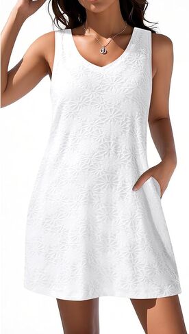 Pinup Fashion Women's Swimsuit تغطي فستان Terry Clothless Olcypress مع جيوب in Saudi Arabia