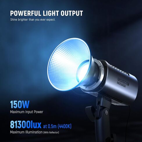 NEEWER MS60C RGBWW LED Video Light with 2.4G/APP Control, 65W Metal Mini RGB COB Continuous Output Lighting Bowens Mount Handheld Spotlight 2700K-6500K,8300lux/1m, CRI 97+/TLCI 98+,17 Effects + RGBCW in Saudi Arabia
