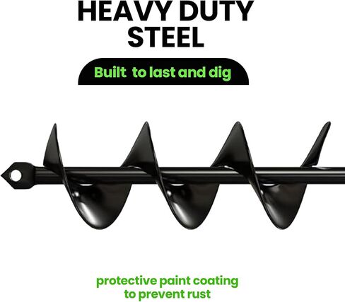 K-Brands Auger Drill Bit for Planting – 1.6 x 16 Inch & 3.5 x 16 Inch Set - Garden Spiral Hole Drill and Bulb Planter Tool - Bedding Plants, Umbrella Holes - 3/8 Inch Hex Drive Drill in Kuwait