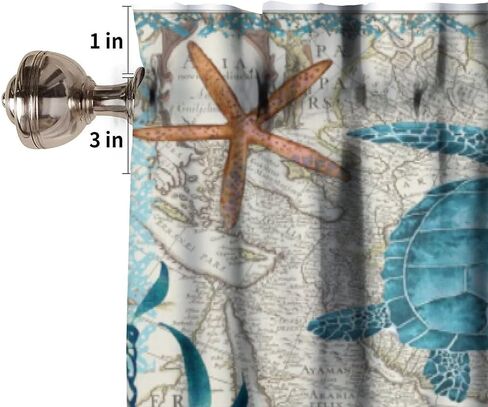Sea Turtle Valance Curtain for Kitchen Windows,Summer Beach Ocean Animal Window Treatment Valances for Kitchen Living Room Bedroom 54 x 18 Inch in Kuwait