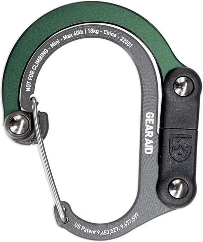 GEAR AID HEROCLIP Carabiner Clip and Hook (Mini) for Travel, Luggage, Purse and Small Bags, Blue Steel in Saudi Arabia