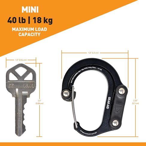 GEAR AID HEROCLIP Carabiner Clip and Hook (Mini) for Travel, Luggage, Purse and Small Bags, Blue Steel in Saudi Arabia