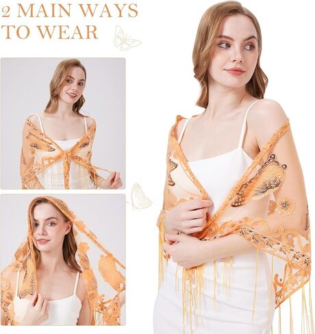 Summer Lace Shawl Wraps For Women Evening Dresses Black Pashmina Chiffon Scarf in Kuwait