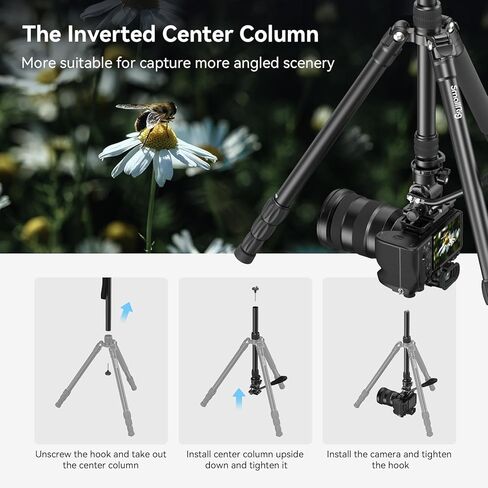 SmallRig 72" Video Tripod Monopod with Fluid Head, Aluminum Camera Tripod, 360° Panorama Ball Head for Travel, Video, Live Streaming, Vlogging, Adjustable Height from 16.5" to 72" - 3760 in Kuwait