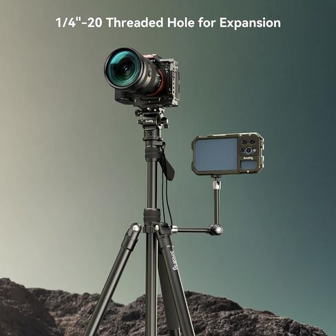 SmallRig 72" Video Tripod Monopod with Fluid Head, Aluminum Camera Tripod, 360° Panorama Ball Head for Travel, Video, Live Streaming, Vlogging, Adjustable Height from 16.5" to 72" - 3760 in Kuwait