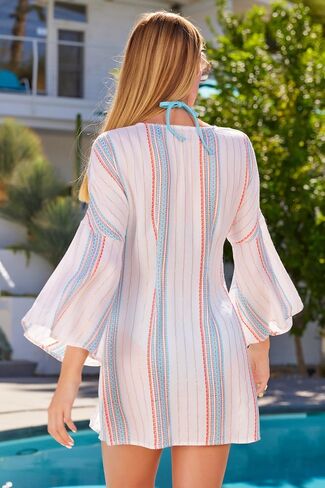 BECCA womens Tie Front Tunic, Casual, Beach Cover Ups for Women in Kuwait