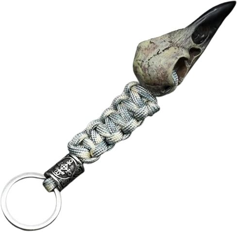 Vikings Eagle's Head-Odin Crow Skeleton Keychain,Eagle Head Pendant Keyring Rope Jewelry Gift for Men Women in Saudi Arabia