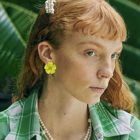 Coadipress Boho Flower Stud Earrings for Women - Unique Colorful Daisy Shaped Earrings - Bohemian Chic Statement Floral Jewelry Gift in Saudi Arabia