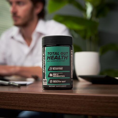 ONNIT Total Gut Health Daily Digestive Support, Complete Digestion Supplement for Women and Men with 7 Strains of Probiotics, Prebiotics, Enzymes and Betaine HCL, 60 Count in Kuwait