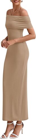 PRETTYGARDEN Women's Off The Shoulder Maxi Dresses 2025 Summer Formal Elegant Cocktail Party Wedding Guest Long Dress in Kuwait