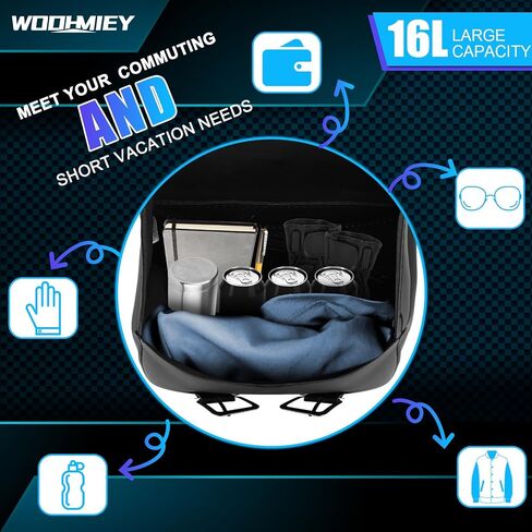 1 Pair Motorcycle Swingarm Bag,PU Leather Motorcycle Side Saddle Bag,Triangulated Swingarm Bag,Large Capacity Water Steel, with Straps, Ideal for Most Motorbikes in Saudi Arabia