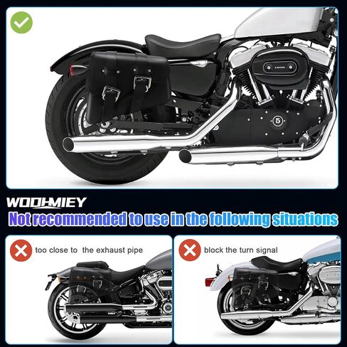 1 Pair Motorcycle Swingarm Bag,PU Leather Motorcycle Side Saddle Bag,Triangulated Swingarm Bag,Large Capacity Water Steel, with Straps, Ideal for Most Motorbikes in Saudi Arabia