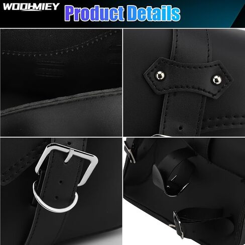 1 Pair Motorcycle Swingarm Bag,PU Leather Motorcycle Side Saddle Bag,Triangulated Swingarm Bag,Large Capacity Water Steel, with Straps, Ideal for Most Motorbikes in Saudi Arabia