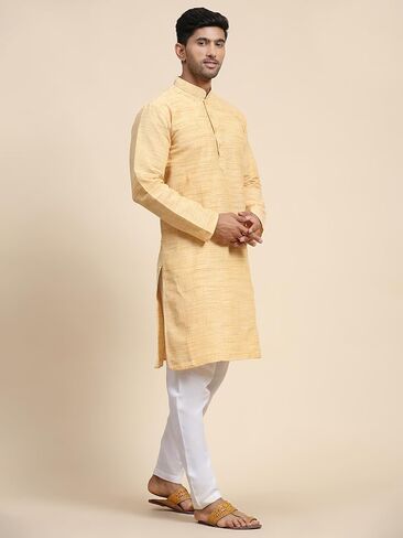 Skavij Men's Progroided Cotton Blend Kurta Pajama for Men Indian Traditional Wear in Saudi Arabia