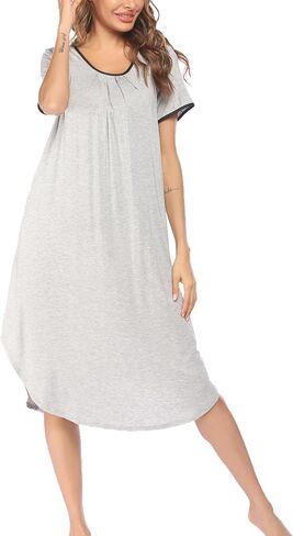 Ekouaer Sleep Shirts for Women Nightgown Short Sleeve House Dress Night Dress Womens Sleepwear in Kuwait