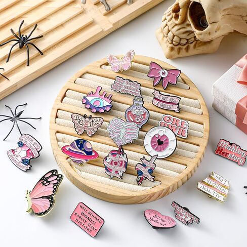 20 Pcs Women Girl Power Pin Aesthetic Cute Flower Pin Feminism Lapel Pin Women Empowerment Brooch for Breast Cancer Awareness Gifts Backpack Hat Clothing Bags Decoration in Saudi Arabia