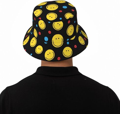 Smiley Face Bucket Hat Summer Beach Travel Hiking Fisherman Hat for Women Men in Kuwait