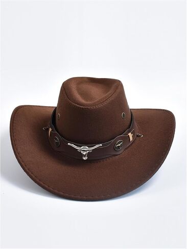 QWINEE Retro Vintage Cowgirl Hat for Women Wide Brim Buckle Belt Classic Western Cowboy Hats in Saudi Arabia