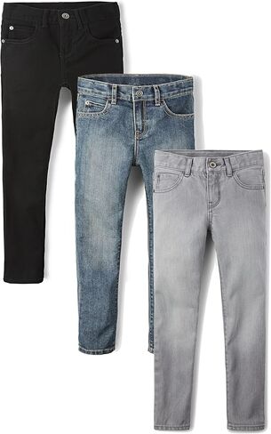 The Children's Place boys Stretch Skinny Jeans, Black Wash/Dove Gray Wash, 10 in Saudi Arabia