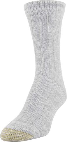 GOLDTOE Women's Ultra Soft and Cozy Geo Crew Socks, 3 Pairs, Light Grey/White/Black, Shoe Size: 6-9 in Saudi Arabia