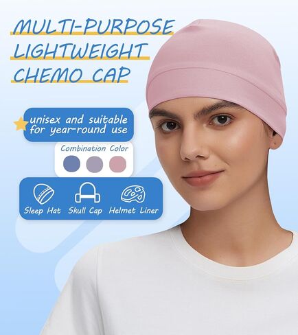 3 Pieces Cotton Skull Caps for Men Women Chemo Headwear Lightweight Beanie Sleeping Cap Helmet Liner in Saudi Arabia