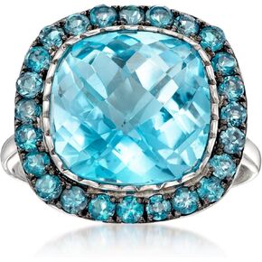 Ross-Simons 8.90 ct. t.w. Sky and London Blue Topaz Ring in Sterling Silver