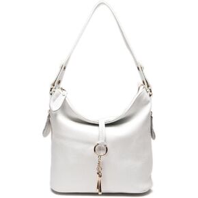 Zecny Genuine Leather Shoulder Bag for Women Metal Tassel