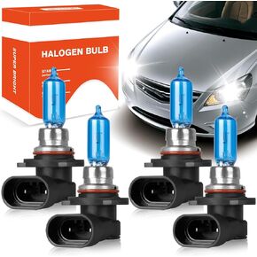 OQSNCV Fit for Hyundai Elantra (2019-2024) High Performance Halogen Headlight Bulbs, 9005 High Beam+ 9005 Low Beam Headlamp Replacement Bulbs Kit 100W 4200K, Pack of 4
