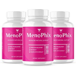 (3 PACK) MenoPhix Menopause Natural Support Capsules - Meno Phix Supplement, Meno Phix Menopause, MenoPhix Supplements for Women Natural Support, MenoPhix Reviews (180 Capsules) 3 Month Supply
