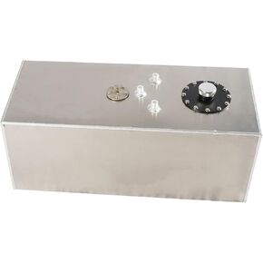 Universal 19 Gallon 72L Fuel Cell Tank Aluminum with Cap and Level Sender Polished Silver