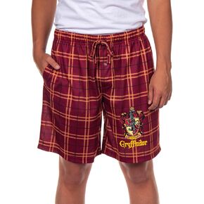 Harry Potter Pajamas Men's House Crest Plaid PJ Lounge Shorts