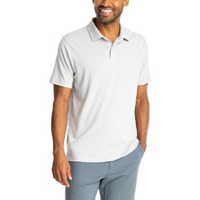 Free Fly Men's Polo - Ultra Soft ، التحكم في الرائحة ، حماية من أشعة الشمس UPF 30+ من القمصان البوليو السريعة السريعة ، الأكمام القصيرة