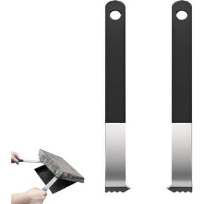 2-Pack Paver Removal Tool Set - Heavy-Duty Paver Puller with Micro-Tooth Design & Dual Gripper Slots, 4mm Thick Steel Construction for Effortless Patio, Lawn, and Garden Paver Brick Removal