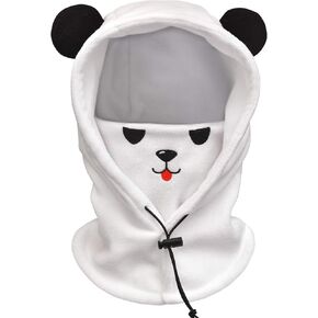 Kids Balaclava Ski Mask ، Boys/Girls Fleeces Winter Hat القابلة للغسل مع غطاء الوجه للرياح ، الباندا ، الصغيرة